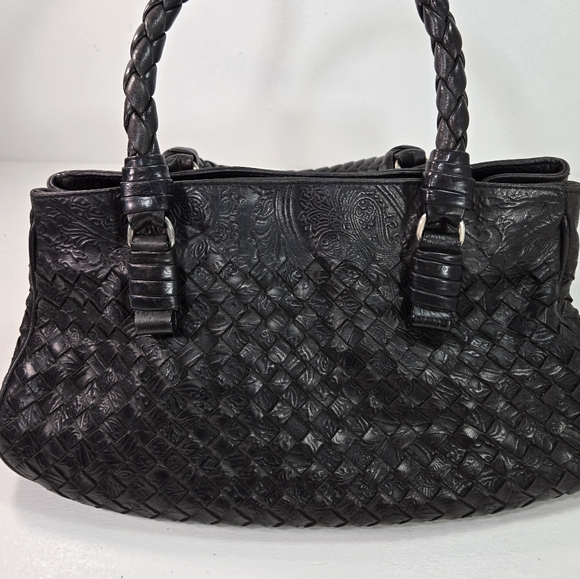 Bottega Veneta Woven Embossed Leather Dark Brown Tote Bag - Picture 6 of 15